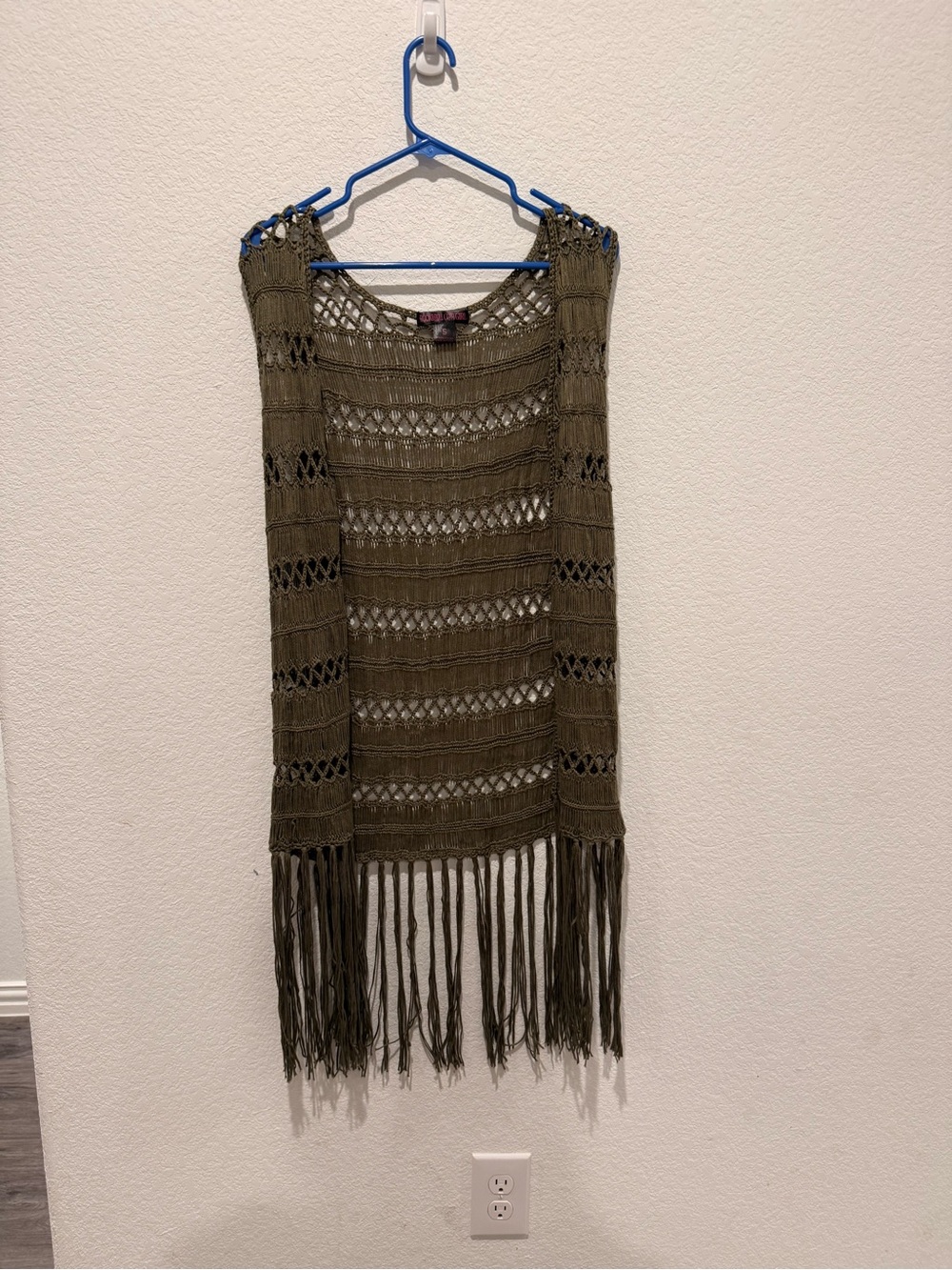 Rock and Roll Cowgirl Olive Crochet Fringe kimono